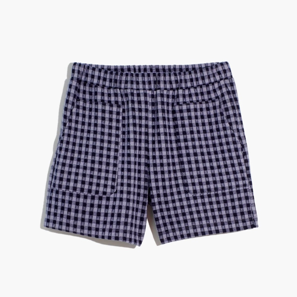 Madewell Gingham Knit Seersucker Pull-On Short